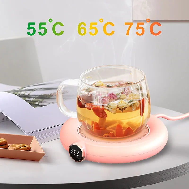USB Cup Warmer Pad – Adjustable 3-Temperature Electric Mug Heater with LED Display