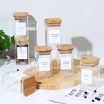 24PCS Square Glass Seasoning Jars – 240ml Pepper, Salt & Spice Bottles