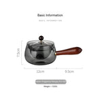 Semi-Automatic Glass Teapot – Heat-Resistant with Infuser & Wooden Handle
