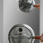 Semi-Automatic Glass Teapot – Heat-Resistant with Infuser & Wooden Handle