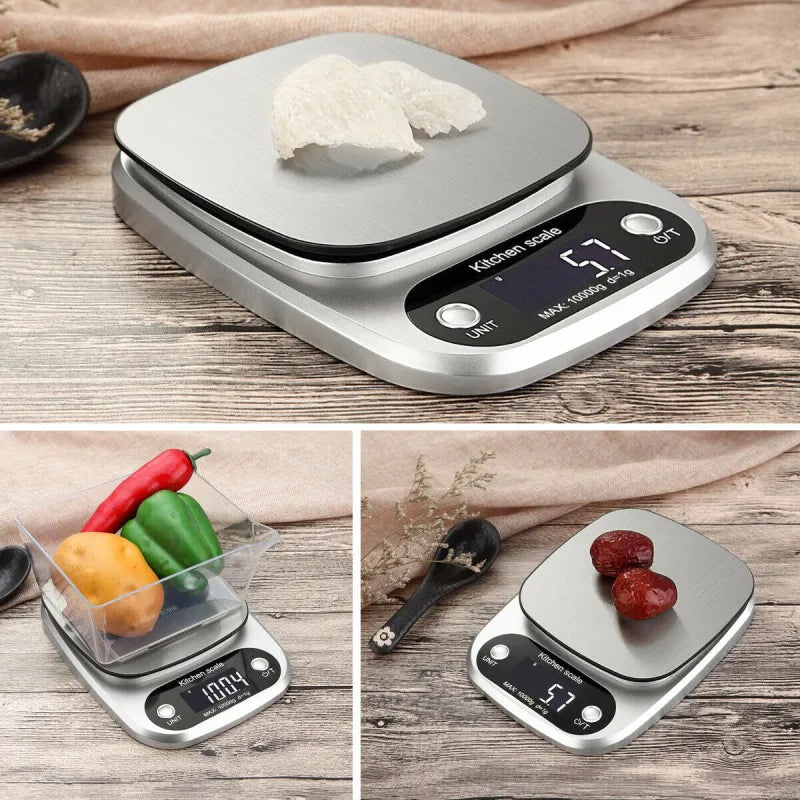 Digital Kitchen Food Scale – 22lbs/1g Multifunction Stainless Steel Weighing Scale