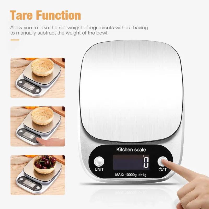 Digital Kitchen Food Scale – 22lbs/1g Multifunction Stainless Steel Weighing Scale