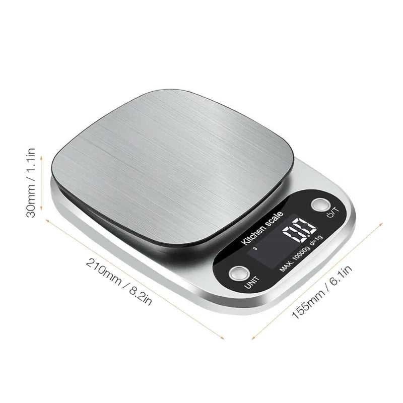 Digital Kitchen Food Scale – 22lbs/1g Multifunction Stainless Steel Weighing Scale