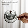 Semi-Automatic Glass Teapot – Heat-Resistant with Infuser & Wooden Handle