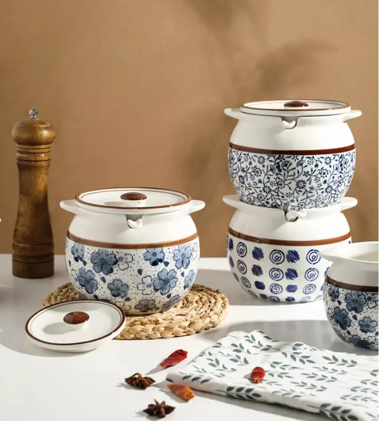 Ceramic Lard Jar – Kitchen Seasoning Storage Jar with Lid & Spoon