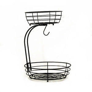 Creative Double-Layered Fruit Basket – Household Banana Hook & Fruit Storage