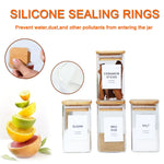 24PCS Square Glass Seasoning Jars – 240ml Pepper, Salt & Spice Bottles