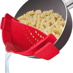 YEVIOR Clip-On Silicone Strainer – Collapsible Pasta & Food Colander for All Pots (Grey)