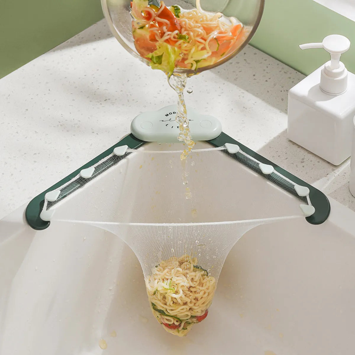 Creative Cloud Sink Drain Rack – Disposable Filter Mesh Bag & Anti-Blocking Strainer