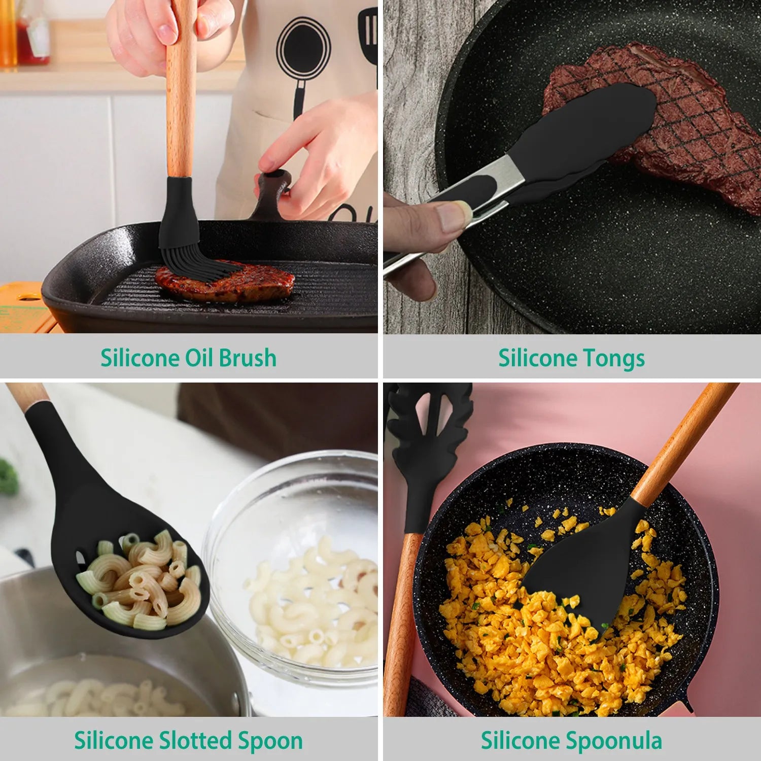 11-Piece Silicone Cooking Tool Set – Heat-Resistant Kitchen Utensils