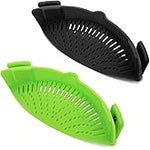 YEVIOR Clip-On Silicone Strainer – Collapsible Pasta & Food Colander for All Pots (Grey)