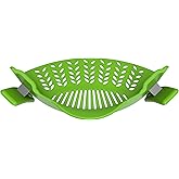 YEVIOR Clip-On Silicone Strainer – Collapsible Pasta & Food Colander for All Pots (Grey)