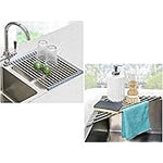 Seropy Roll-Up Dish Drying Rack – Foldable Over-the-Sink Stainless Steel Drainer