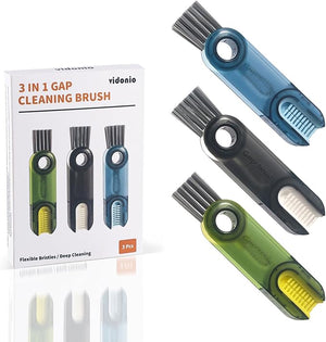 3-in-1 Cup Lid Gap Cleaning Brush Set – Multifunctional Silicone Bottle & Cup Cleaner