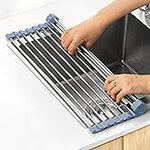 Seropy Roll-Up Dish Drying Rack – Foldable Over-the-Sink Stainless Steel Drainer