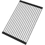 Seropy Roll-Up Dish Drying Rack – Foldable Over-the-Sink Stainless Steel Drainer