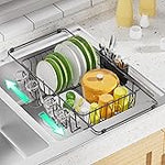 Seropy Roll-Up Dish Drying Rack – Foldable Over-the-Sink Stainless Steel Drainer