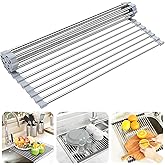 Seropy Roll-Up Dish Drying Rack – Foldable Over-the-Sink Stainless Steel Drainer