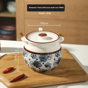 Ceramic Lard Jar – Kitchen Seasoning Storage Jar with Lid & Spoon