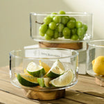 Wooden Coffee Table Fruit Plate – Creative Tall Bowl & Candy Storage Basin
