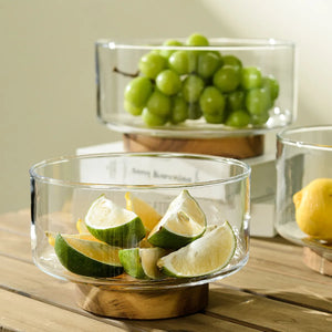 Wooden Coffee Table Fruit Plate – Creative Tall Bowl & Candy Storage Basin