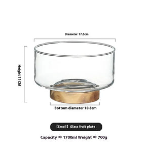 Wooden Coffee Table Fruit Plate – Creative Tall Bowl & Candy Storage Basin