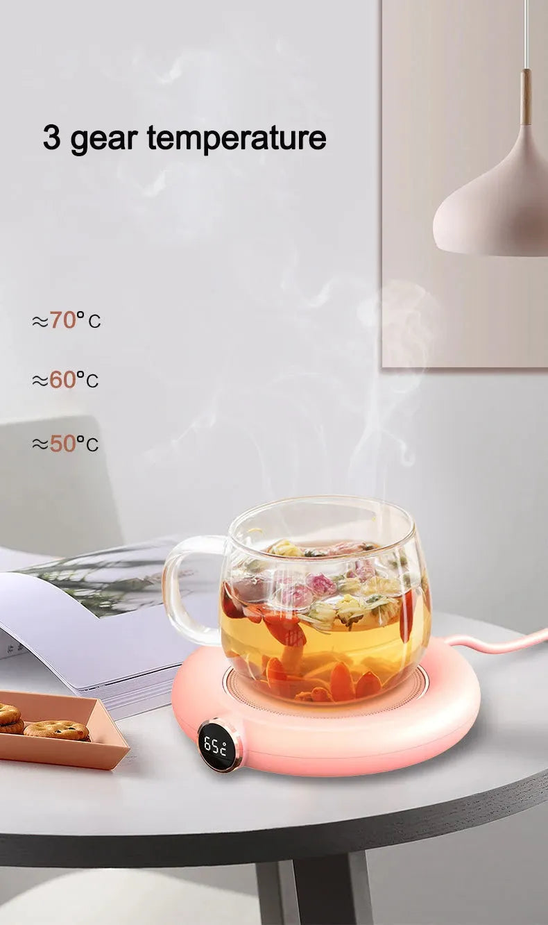 USB Cup Warmer Pad – Adjustable 3-Temperature Electric Mug Heater with LED Display