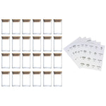 24PCS Square Glass Seasoning Jars – 240ml Pepper, Salt & Spice Bottles