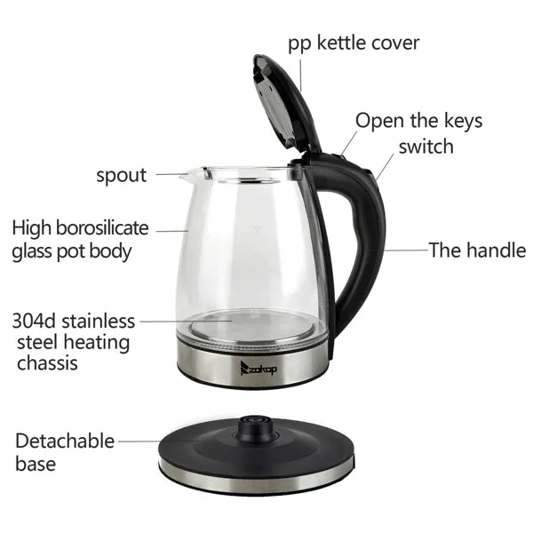 American Standard Electric Kettle 120V 1200W – With Filter Screen & Inner Steel Cover