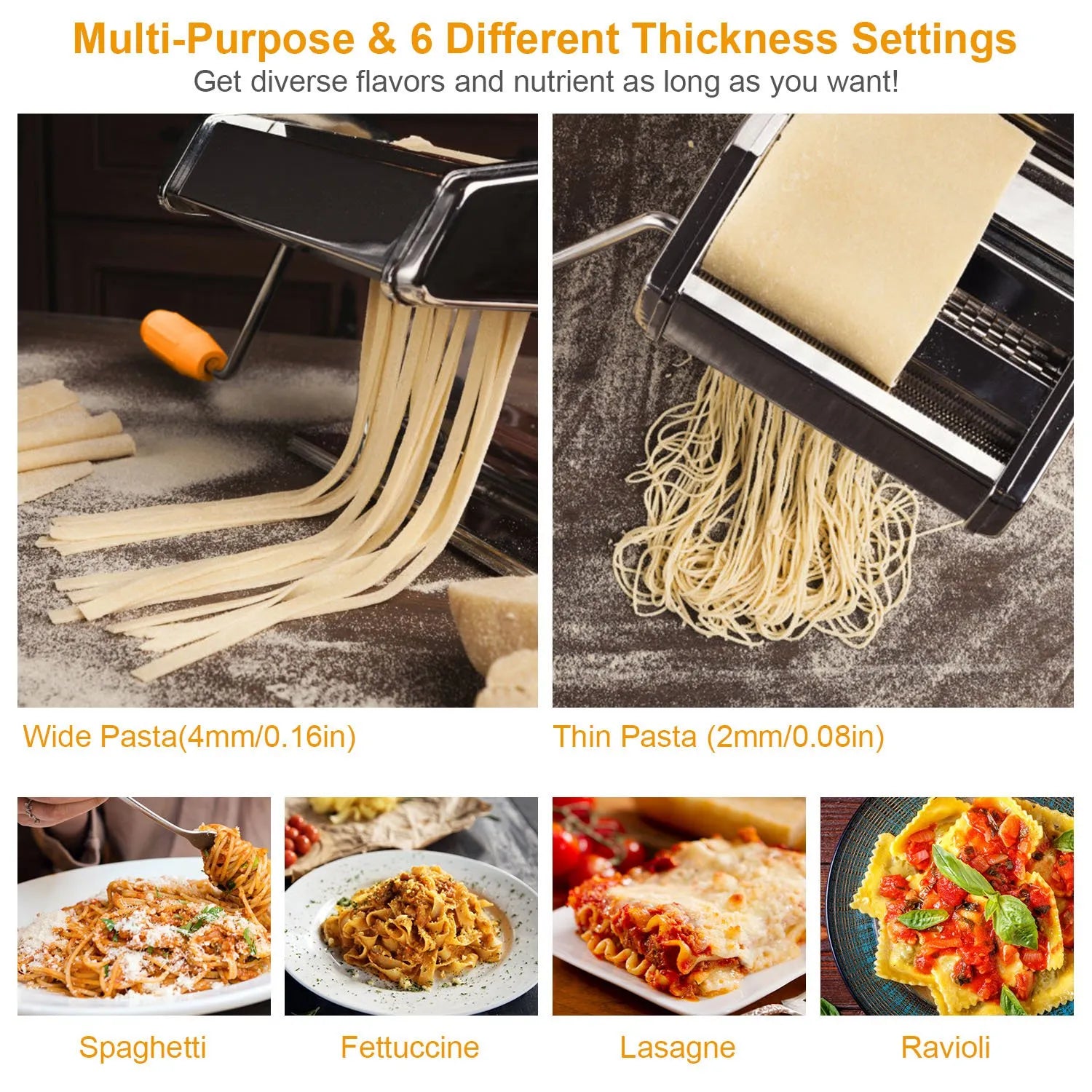 Pasta Making Machine – Electric & Manual Kitchen Pasta Maker for Fresh Homemade Pasta