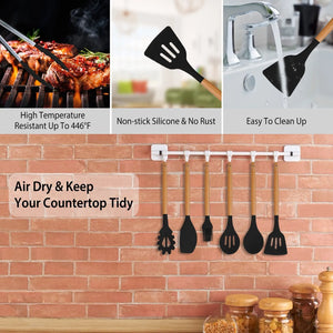 11-Piece Silicone Cooking Tool Set – Heat-Resistant Kitchen Utensils