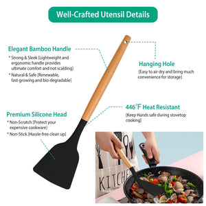 11-Piece Silicone Cooking Tool Set – Heat-Resistant Kitchen Utensils
