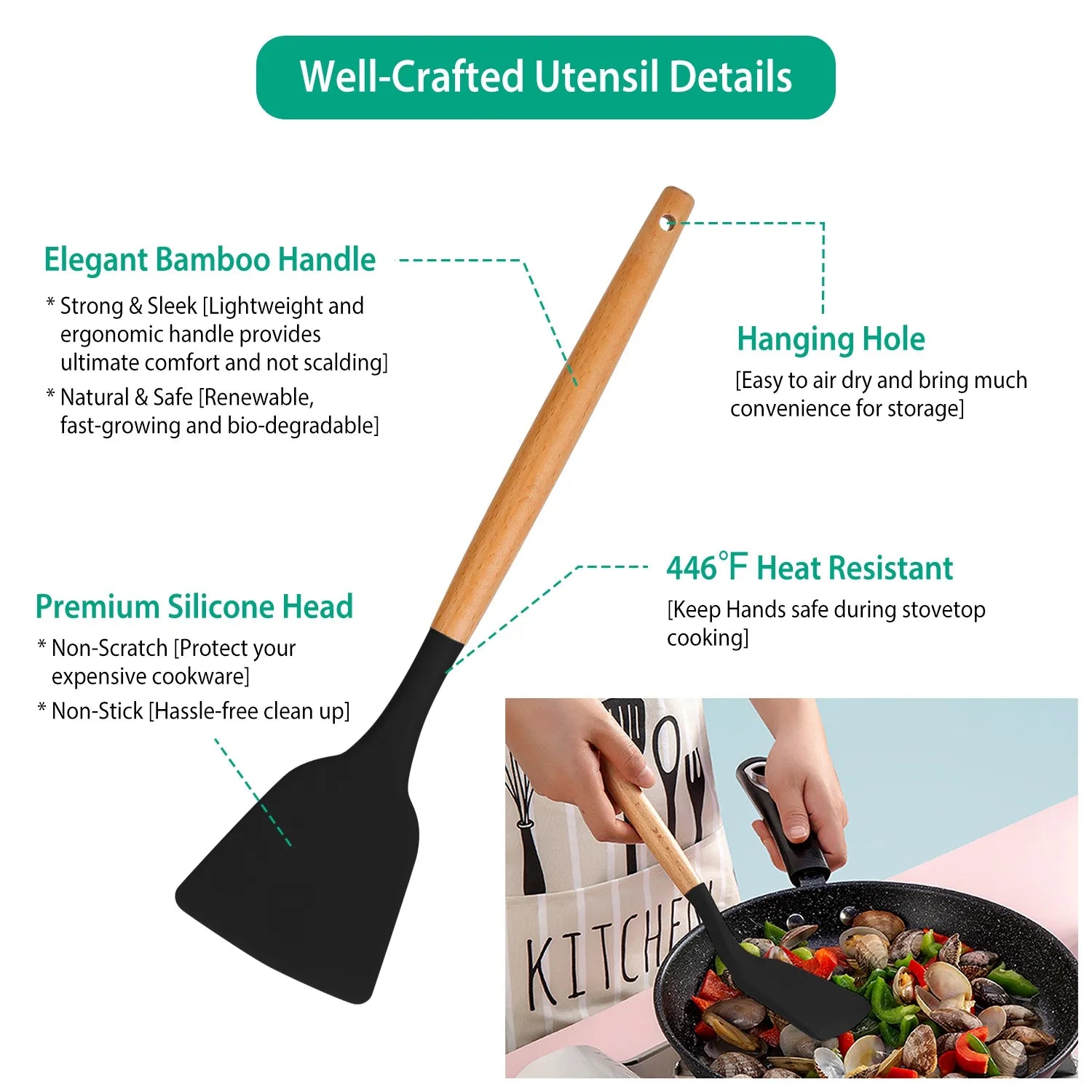 11-Piece Silicone Cooking Tool Set – Heat-Resistant Kitchen Utensils